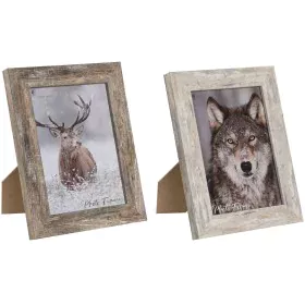 Cadre photo Home ESPRIT Blanc Naturel Aluminium Verre polystyrène Scandi 16 x 2 x 22 cm (2 Unités) de Home ESPRIT, Cadres mur...