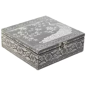 Jewelry box Home ESPRIT Green Silver Wood Aluminium 18 x 18 x 6 cm by Home ESPRIT, Wardrobe Jewellery Organisers - Ref: S3055...