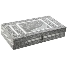 Jewelry box Home ESPRIT Green Silver Wood Aluminium 38 x 20 x 7,5 cm by Home ESPRIT, Wardrobe Jewellery Organisers - Ref: S30...