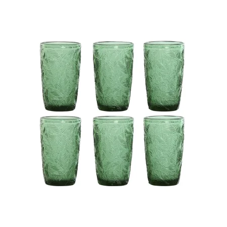 Set de Vasos Home ESPRIT Verde Cristal Con relieve 370 ml de Home ESPRIT, Vasos de agua y de whisky - Ref: S3055588, Precio: ...