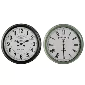 Reloj de Pared Home ESPRIT Negro Verde Metal Cristal 70 x 9 x 70 cm (2 Unidades) de Home ESPRIT, Relojes de pared - Ref: S305...