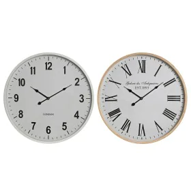 Reloj de Pared Home ESPRIT Blanco Cristal Madera MDF 53 x 6 x 53 cm (2 Unidades) de Home ESPRIT, Relojes de pared - Ref: S305...