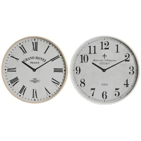 Reloj de Pared Home ESPRIT Blanco Cristal Madera MDF 40 x 4,5 x 40 cm (2 Unidades) de Home ESPRIT, Relojes de pared - Ref: S3...