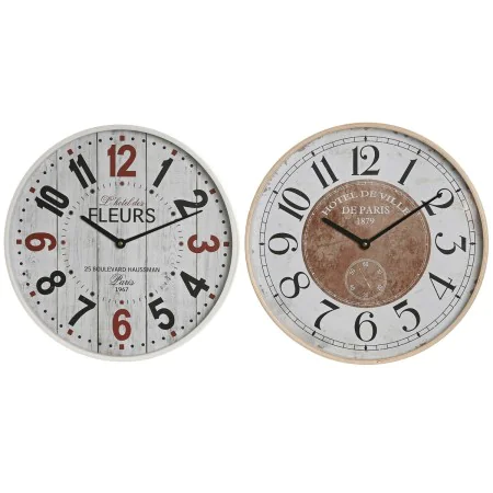 Horloge Murale Home ESPRIT Blanc Verre Bois MDF 40 x 4,5 x 40 cm (2 Unités) de Home ESPRIT, Pendules murales - Réf : S3055628...