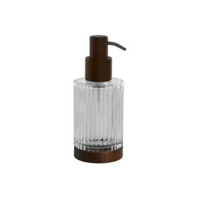 Dispenser di Sapone Home ESPRIT Marrone Trasparente Alluminio Cristallo Acacia 8 x 7,5 x 18,5 cm di Home ESPRIT, Supporti e d...