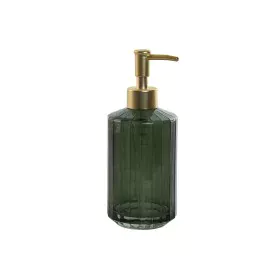 Dispensador de Jabón Home ESPRIT Verde Dorado Aluminio Cristal ABS 8 x 8 x 19,5 cm de Home ESPRIT, Soportes y dispensadores -...