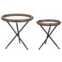 Jeu de 2 tables Home ESPRIT Noir Naturel Verre Sapin 65 x 65 x 66 cm de Home ESPRIT, Tables - Réf : S3055720, Prix : 206,56 €...