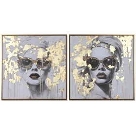 Painting Home ESPRIT Golden chica 70 x 3,5 x 70 cm (2 Units) by Home ESPRIT, Prints on Canvas - Ref: S3055722, Price: 74,17 €...