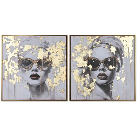 Painting Home ESPRIT Golden chica 70 x 3,5 x 70 cm (2 Units) by Home ESPRIT, Prints on Canvas - Ref: S3055722, Price: 63,26 €...