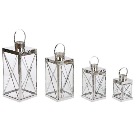 Farol Home ESPRIT Plateado Cristal Acero Cromado 22 x 20 x 50 cm (4 Piezas) de Home ESPRIT, Candelabros y portavelas - Ref: S...