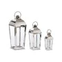 Lanterne Home ESPRIT Argenté Verre Acier Chrome 23 x 23 x 60 cm (3 Pièces) de Home ESPRIT, Bougeoirs et chandeliers - Réf : S...