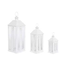 Lantern Home ESPRIT White Crystal Iron Shabby Chic 20 x 20 x 55 cm (3 Pieces) by Home ESPRIT, Candelabras and candle holders ...