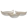 Centerpiece Home ESPRIT White Natural Mediterranean Stripped 40 x 24 x 14 cm (3 Pieces) by Home ESPRIT, Ornaments - Ref: S305...