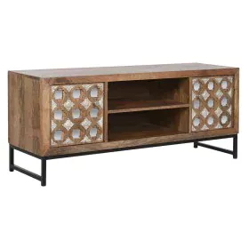 Meubles de télévision Home ESPRIT Marron Noir Argenté Bois de manguier Miroir 130 x 40 x 55,5 cm de Home ESPRIT, Tables et su...