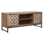 TV furniture Home ESPRIT Brown Black Silver Mango wood Mirror 130 x 40 x 55,5 cm by Home ESPRIT, TV tables and stands - Ref: ...