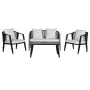 Conjunto de Mesa com 3 Poltronas Home ESPRIT Preto Cristal Aço 123 x 66 x 72 cm de Home ESPRIT, Sofás - Ref: S3055837, Preço:...