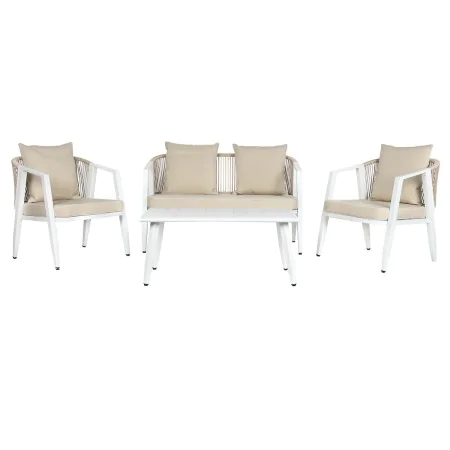 Conjunto de Mesa com 3 Poltronas Home ESPRIT Branco Aço 123 x 66 x 72 cm de Home ESPRIT, Sofás - Ref: S3055838, Preço: 628,49...