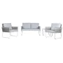 Conjunto de Mesa com 3 Poltronas Home ESPRIT Cinzento Aço Policarbonato 128 x 69 x 79 cm de Home ESPRIT, Sofás - Ref: S305583...