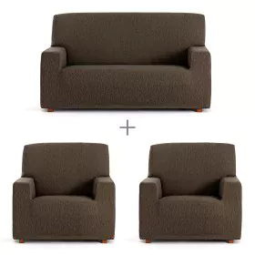 Sofa cover set Eysa TROYA Brown 70 x 110 x 210 cm 3 Pieces by Eysa, Sofas & Couches - Ref: D1606838, Price: 66,59 €, Discount: %