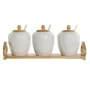 Sugar Bowl DKD Home Decor White Natural Bamboo Porcelain 31 x 9 x 7 cm 4 Pieces by DKD Home Decor, Sugar and milk - Ref: S305...