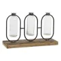 Vase DKD Home Decor Black Natural Metal Crystal Paolownia wood 38 x 11,5 x 23 cm (3 Pieces) by DKD Home Decor, Vases - Ref: S...