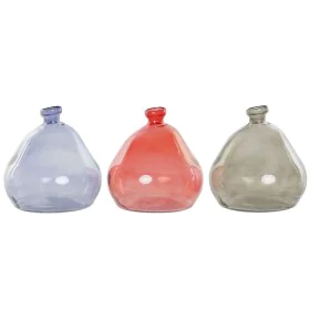 Vase DKD Home Decor Noir Rouge Blue marine Verre trempé 17 x 17 x 18 cm (3 Unités) de DKD Home Decor, Vases - Réf : S3055882,...