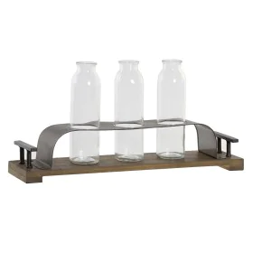 Vaso DKD Home Decor Castanho Preto Metal Cristal 45 x 11 x 22 cm (3 Peças) de DKD Home Decor, Jarrões - Ref: S3055895, Preço:...