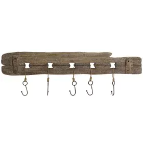 Wall mounted coat hanger Home ESPRIT Natural Metal Paolownia wood 99 x 3 x 31 cm by Home ESPRIT, Wall Coat Racks - Ref: S3055...