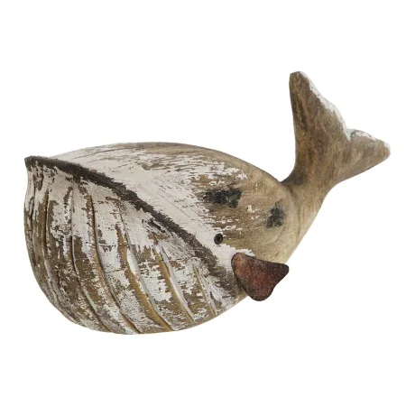 Figura Decorativa Home ESPRIT Blanco Natural Ballena Acabado envejecido 22,5 x 10,5 x 12,5 cm de Home ESPRIT, Adornos - Ref: ...