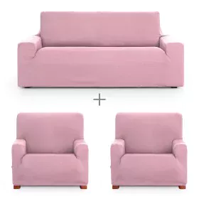 Sofa cover set Eysa ULISES Pink 3 Pieces by Eysa, Chair and sofa accessories - Ref: D1606844, Price: 72,59 €, Discount: %