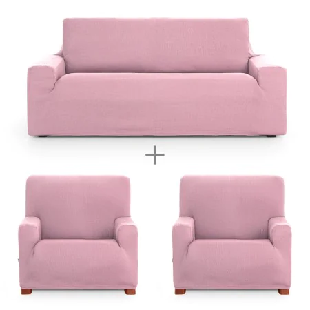 Sofa cover set Eysa ULISES Pink 3 Pieces by Eysa, Chair and sofa accessories - Ref: D1606844, Price: 72,59 €, Discount: %