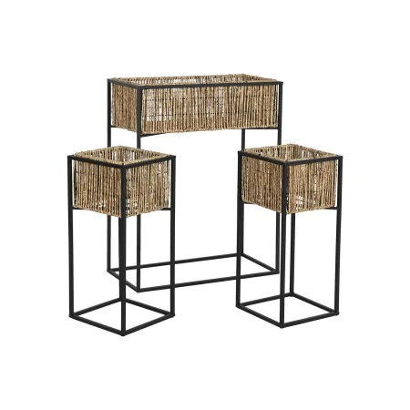 Conjunto de vasos Home ESPRIT Preto Metal Fibra 53 x 26 x 69 cm de Home ESPRIT, Vasos - Ref: S3055983, Preço: 88,06 €, Descon...