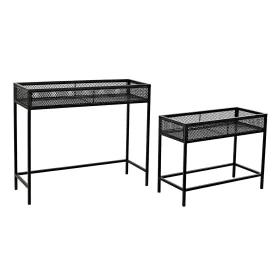 Satz Blumentöpfe Home ESPRIT Schwarz Metall 70 x 25 x 60 cm von Home ESPRIT, Übertöpfe - Ref: S3055987, Preis: 65,74 €, Rabat...