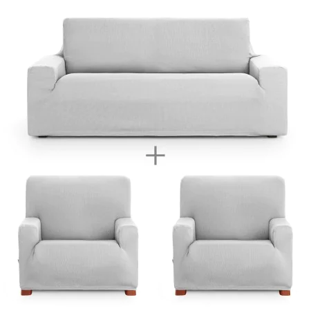 Sofa cover set Eysa ULISES Pearl Gray 3 Pieces by Eysa, Chair and sofa accessories - Ref: D1606847, Price: 72,59 €, Discount: %