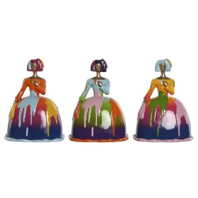 Figurine Décorative Home ESPRIT Multicouleur Dame 21 x 16 x 25 cm (3 Unités) de Home ESPRIT, Objets de décoration - Réf : S30...