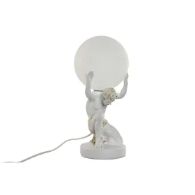 Lampe de bureau Home ESPRIT Blanc Doré Résine Plastique 220 V 14 x 14 x 32 cm de Home ESPRIT, Lampes de chevet - Réf : S30560...