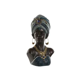 Figura Decorativa Home ESPRIT Azul Negro Dorado Africana 23 x 17 x 39 cm de Home ESPRIT, Adornos - Ref: S3056072, Precio: 36,...