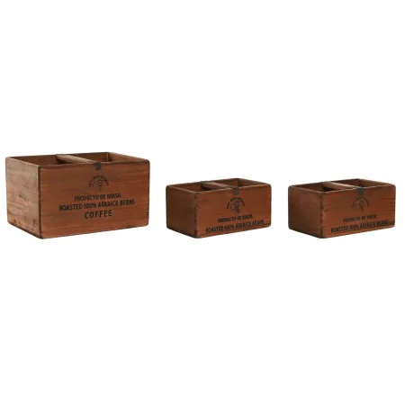 Storage boxes Home ESPRIT Brown Fir wood 35 x 25 x 20 cm 3 Pieces by Home ESPRIT, Storage boxes and chests - Ref: S3056127, P...