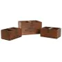 Cajas de almacenamiento Home ESPRIT Marrón Madera de abeto 35 x 25 x 20 cm 3 Piezas de Home ESPRIT, Cajas y arcones de almace...