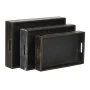 Jeux de plateaux Home ESPRIT Noir Bois d'épicéa 56 x 38 x 10 cm (3 Pièces) de Home ESPRIT, Plats et plateaux - Réf : S3056132...