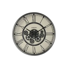 Horloge Murale Home ESPRIT Blanc Noir Gris foncé Fer Bois MDF 54 x 8 x 55 cm de Home ESPRIT, Pendules murales - Réf : S305616...