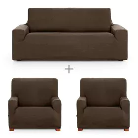 Sofa cover set Eysa ULISES Brown 3 Pieces by Eysa, Chair and sofa accessories - Ref: D1606854, Price: 72,59 €, Discount: %