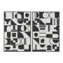 Painting Home ESPRIT White Black Abstract Modern 83 x 4,5 x 123 cm (2 Units) by Home ESPRIT, Prints on Canvas - Ref: S3056176...