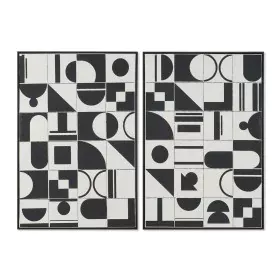 Bild Home ESPRIT Weiß Schwarz abstrakt Moderne 83 x 4,5 x 123 cm (2 Stück) von Home ESPRIT, Leinwanddrucke - Ref: S3056176, P...