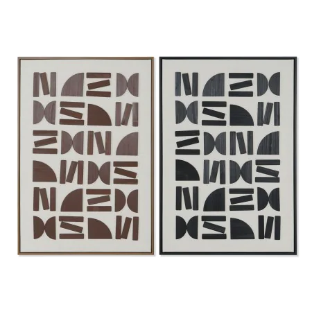 Painting Home ESPRIT Brown Black Beige Abstract Modern 63 x 3,8 x 93 cm (2 Units) by Home ESPRIT, Prints on Canvas - Ref: S30...