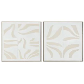 Painting Home ESPRIT White Beige Abstract Scandinavian 83 x 4,5 x 83 cm (2 Units) by Home ESPRIT, Prints on Canvas - Ref: S30...