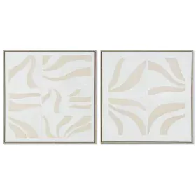 Pintura Home ESPRIT Branco Bege Abstrato Escandinavo 83 x 4,5 x 83 cm (2 Unidades) de Home ESPRIT, Impressões sobre tela - Re...