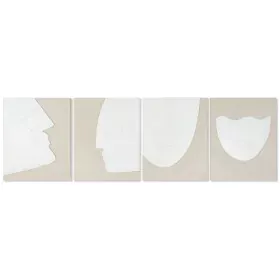 Painting Home ESPRIT White Beige Abstract Scandinavian 40 x 3 x 50 cm (4 Units) by Home ESPRIT, Prints on Canvas - Ref: S3056...