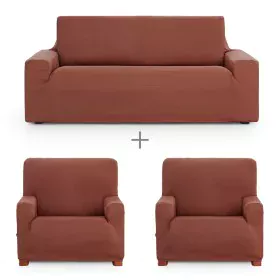 Sofa cover set Eysa ULISES Brown 3 Pieces by Eysa, Chair and sofa accessories - Ref: D1606856, Price: 72,59 €, Discount: %