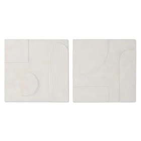 Decoración de Pared Home ESPRIT Blanco Moderno Decapé 80 x 6 x 80 cm (2 Unidades) de Home ESPRIT, Adornos - Ref: S3056264, Pr...